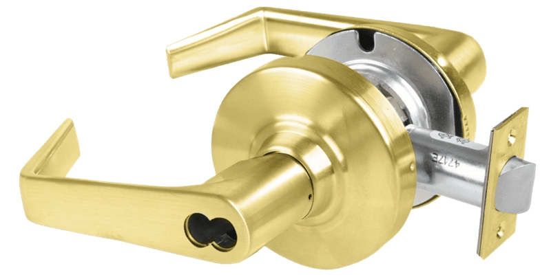 Picture of Schlage ALX80L SAT Grade 2 Storeroom Cylindrical Lock with Field Selectable Vandlgard, Saturn Lever, Conventional Less Cylinder