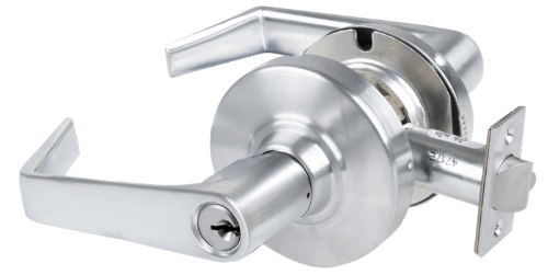 Picture of Schlage ALX80P SAT Grade 2 Storeroom Cylindrical Lock with Field Selectable Vandlgard, Saturn Lever, Conventional Cylinder - keyed 5