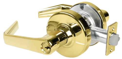 Picture of Schlage ALX80P SAT Grade 2 Storeroom Cylindrical Lock with Field Selectable Vandlgard, Saturn Lever, Conventional Cylinder - keyed 5