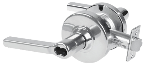 Picture of Schlage ALX53J LAT Grade 2 Entrance Cylindrical Lock with Field Selectable Vandlgard, Latitude Lever, FSIC Less Core