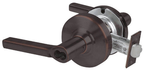 Picture of Schlage ALX53J LAT Grade 2 Entrance Cylindrical Lock with Field Selectable Vandlgard, Latitude Lever, FSIC Less Core