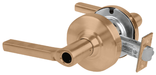Picture of Schlage ALX53L LAT Grade 2 Entrance Cylindrical Lock with Field Selectable Vandlgard, Latitude Lever, Conventional Less Cylinder