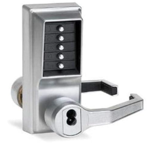Picture of Dormakaba Simplex LR1021B-26D Pushbutton Lock W/ Key RH & RHR Satin Chrome