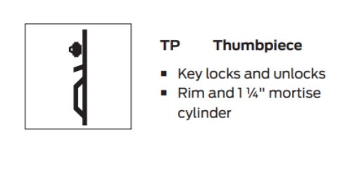 Picture of Von Duprin 98TP / 99TP Rim Panic Exit Device, Rigid Lever, with Thumbpiece 990 Trim