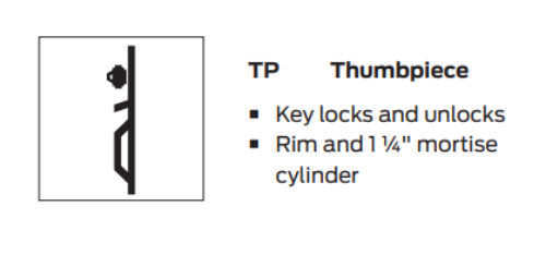 Picture of Von Duprin 98TP / 99TP Rim Panic Exit Device, Rigid Lever, with Thumbpiece 990 Trim