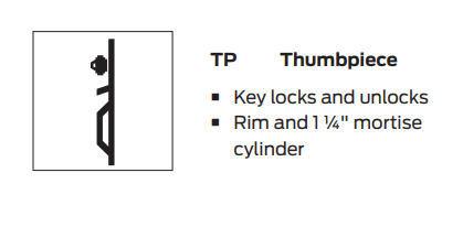 Picture of Von Duprin 98TP / 99TP Rim Panic Exit Device, Rigid Lever, with Thumbpiece 990 Trim