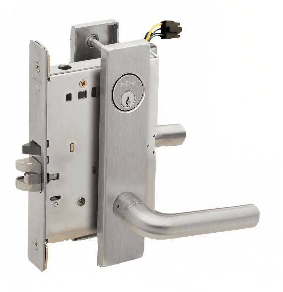 Picture of Schlage L9092EL-02  Mortise Lock, Electrically Lock/Unlock Outside Lever W/Cylinder Outside - Fail Safe