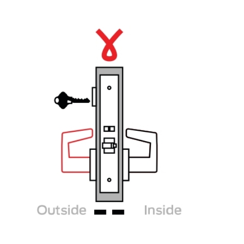 Picture of Schlage L9092EL-05  Mortise Lock, Electrically Lock/Unlock Outside Lever W/Cylinder Outside - Fail Safe