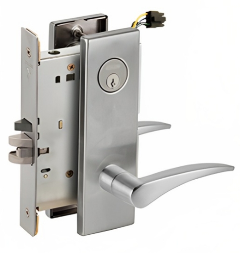 Picture of Schlage L9092EU-12  Mortise Lock, Electrically Lock/Unlock Outside Lever W/Cylinder Outside - Fail Secure