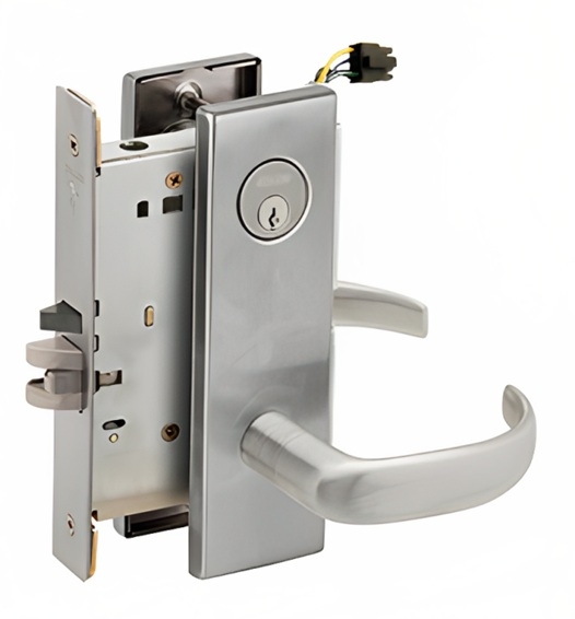Picture of Schlage L9092EU-17  Mortise Lock, Electrically Lock/Unlock Outside Lever W/Cylinder Outside - Fail Secure