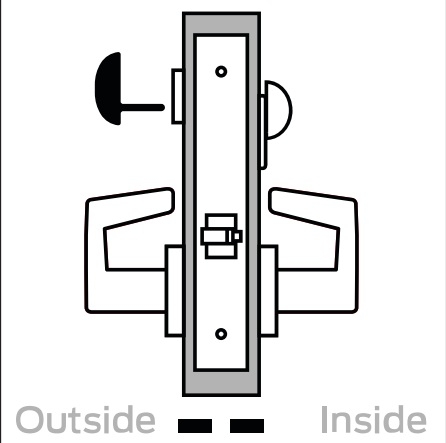Picture of Schlage L9040 LATA Mortise Privacy Set, Field Reversible