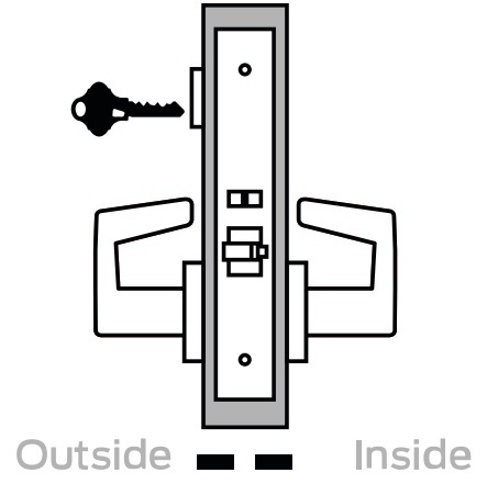 Picture of Schlage L9070 LAT Mortise Classroom Lock, Field Reversible