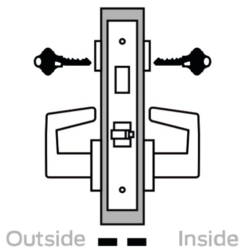 Picture of Schlage L9466 LAT Mortise Store/Utility Room Lock,  Field Reversible
