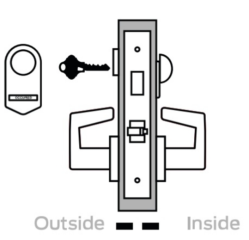 Picture of Schlage L9496 LAT Mortise Privacy with "Occupied" Indicator,  Field Reversible
