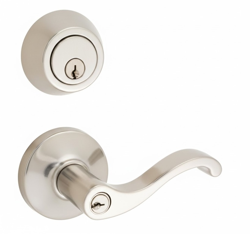Picture of Cal-Royal HILAST00 US26D Double Locking, Interconnected Entrance Lever  Lock, Satin Chrome