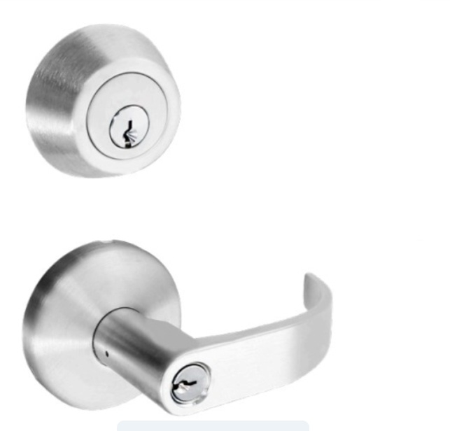 Picture of Cal-Royal HILRL00 US26D Double Locking, Interconnected Entrance Lever  Lock, Satin Chrome