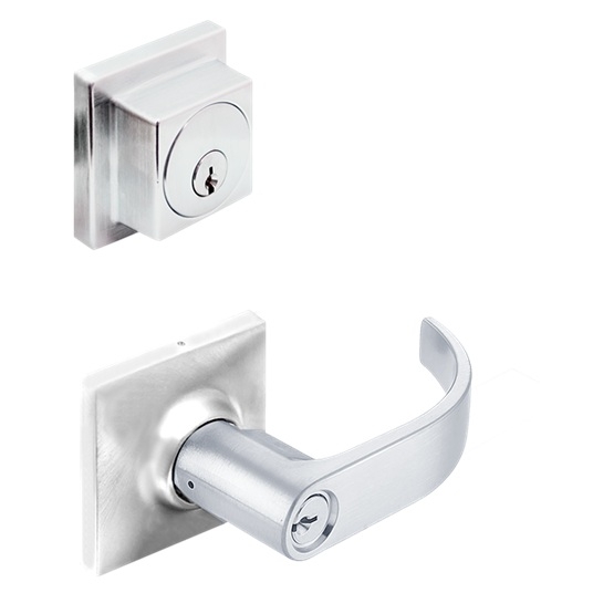 Picture of Cal-Royal CILDOV00 US26D Double Locking, Interconnected Entrance Lever Lock, Satin Chrome
