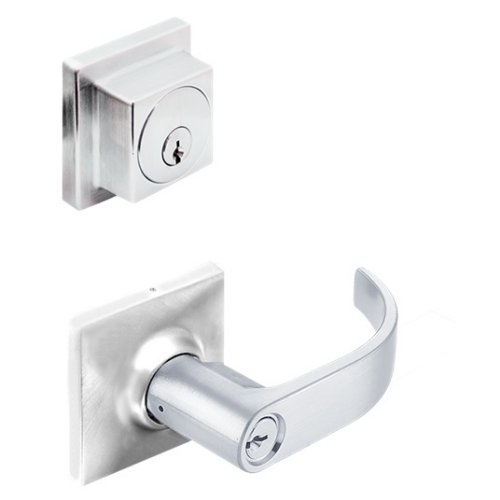 Picture of Cal-Royal CILDOV00 US26D Double Locking, Interconnected Entrance Lever Lock, Satin Chrome