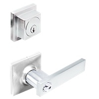 Picture of Cal-Royal CILHOL00 US26D Double Locking, Interconnected Entrance Lever Lock, Satin Chrome
