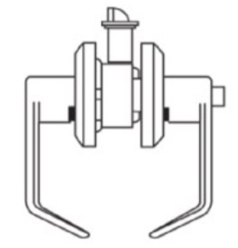 Picture of Cal-Royal MAN10-SQ US26D Grade 2, Patio Lock, Satin Chrome