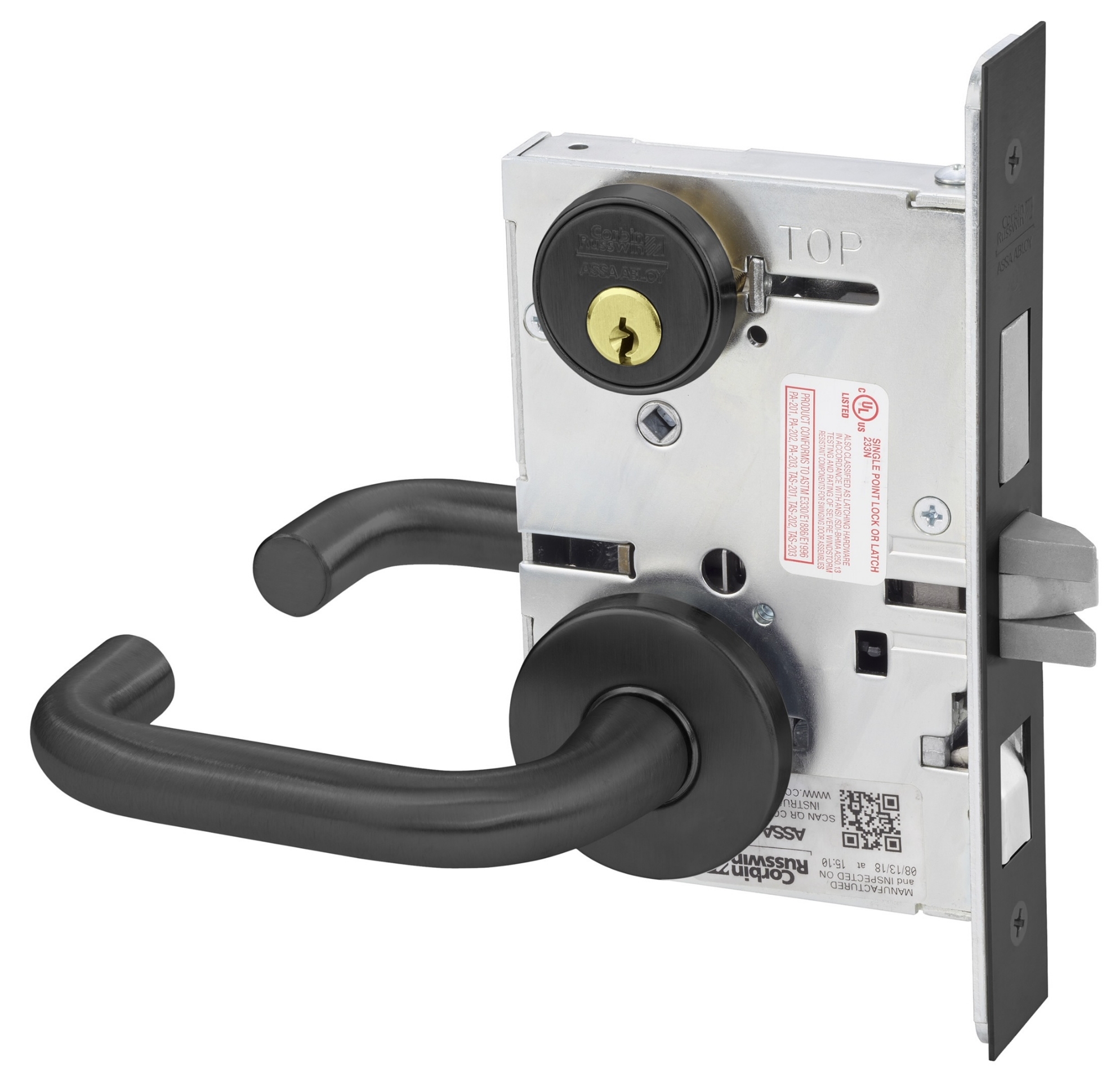 Picture of Corbin Russwin ML2048 LWA Entrance or Apartment Mortise Lock, LW Lever, A Rose