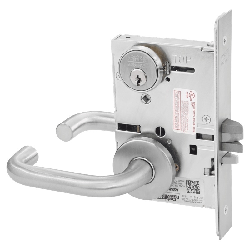 Picture of Corbin Russwin ML2058 LWA Entrance or Office Holdback Mortise Lock, LW Lever, A Rose