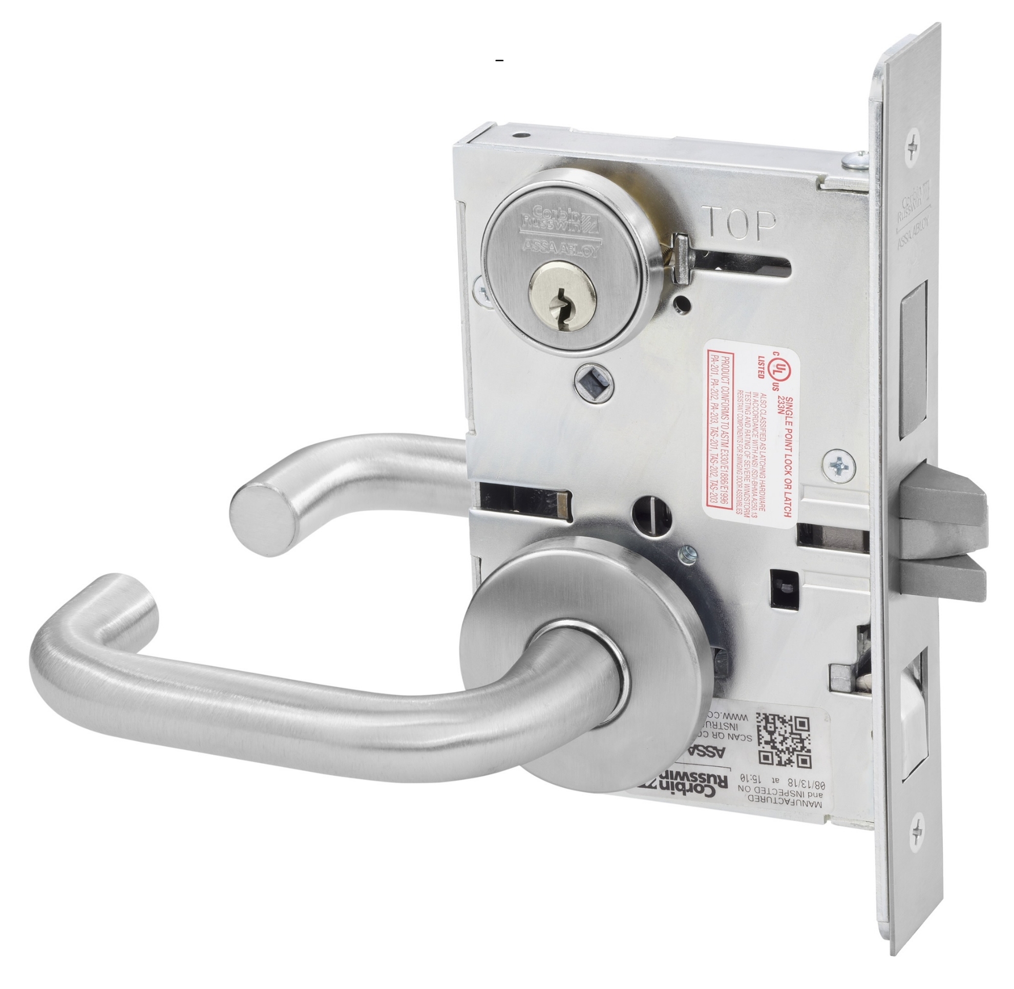 Picture of Corbin Russwin ML2059 LWA Security Storeroom or Closet Mortise Lock, LW Lever, A Rose