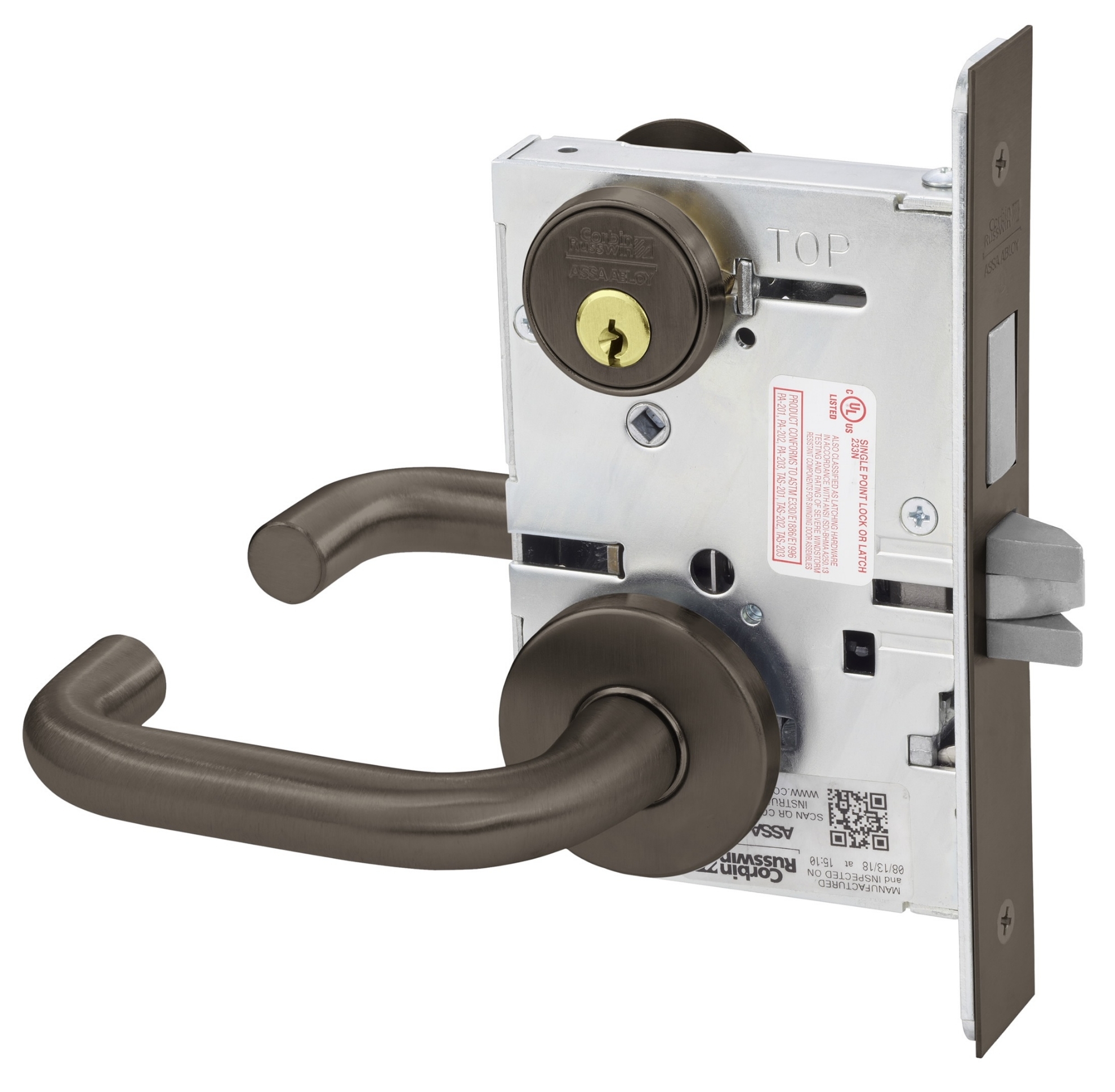 Picture of Corbin Russwin ML2065 LWA Dormitory or Entrance Mortise Lock, LW Lever, A Rose