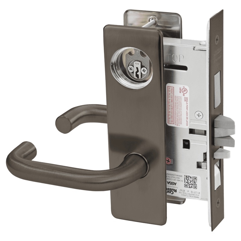 Picture of Corbin Russwin ML2067 LWM Apartment or Dormitory Mortise Lock, LW Lever, M Escutcheon