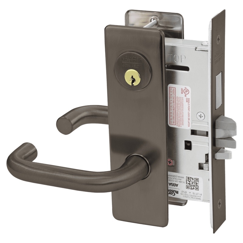 Picture of Corbin Russwin ML2029 LSM Hotel or Motel Mortise Lock, LS Lever, M Escutcheon