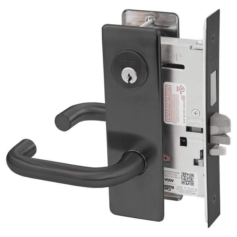 Picture of Corbin Russwin ML2029 LSM Hotel or Motel Mortise Lock, LS Lever, M Escutcheon