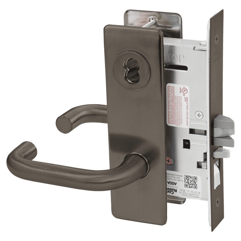 Picture of Corbin Russwin ML2051 LSM Entrance or Office Mortise Lock, LS Lever, M Escutcheon