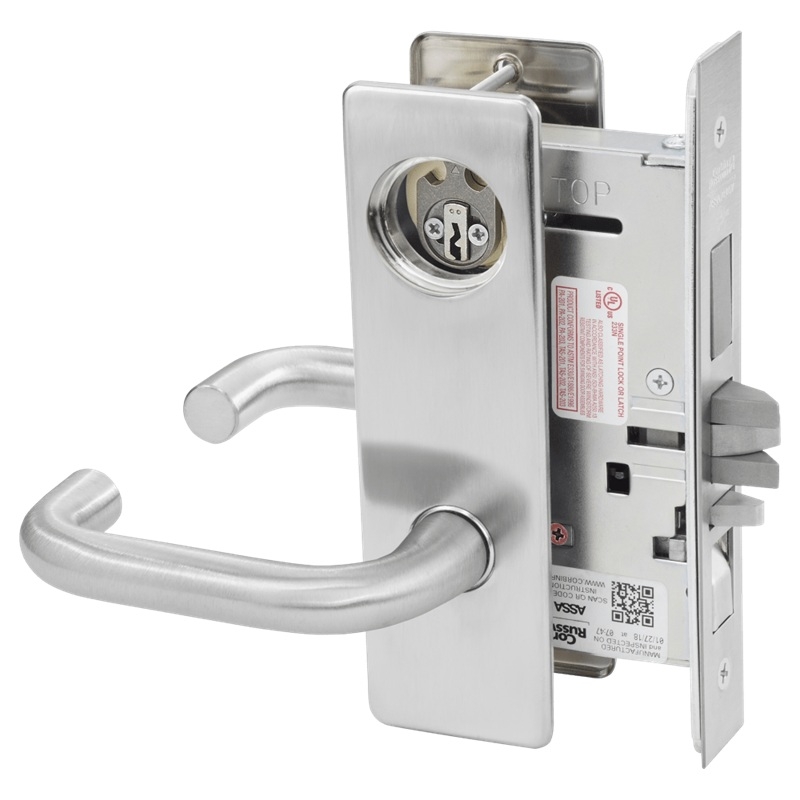 Picture of Corbin Russwin ML2067 LSM Apartment or Dormitory Mortise Lock, LS Lever, M Escutcheon