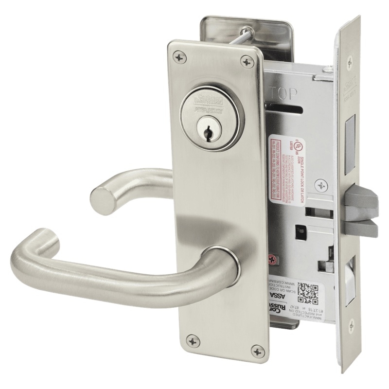 Picture of Corbin Russwin ML2048 LWN Entrance or Apartment Mortise Lock, LW Lever, N Escutcheon