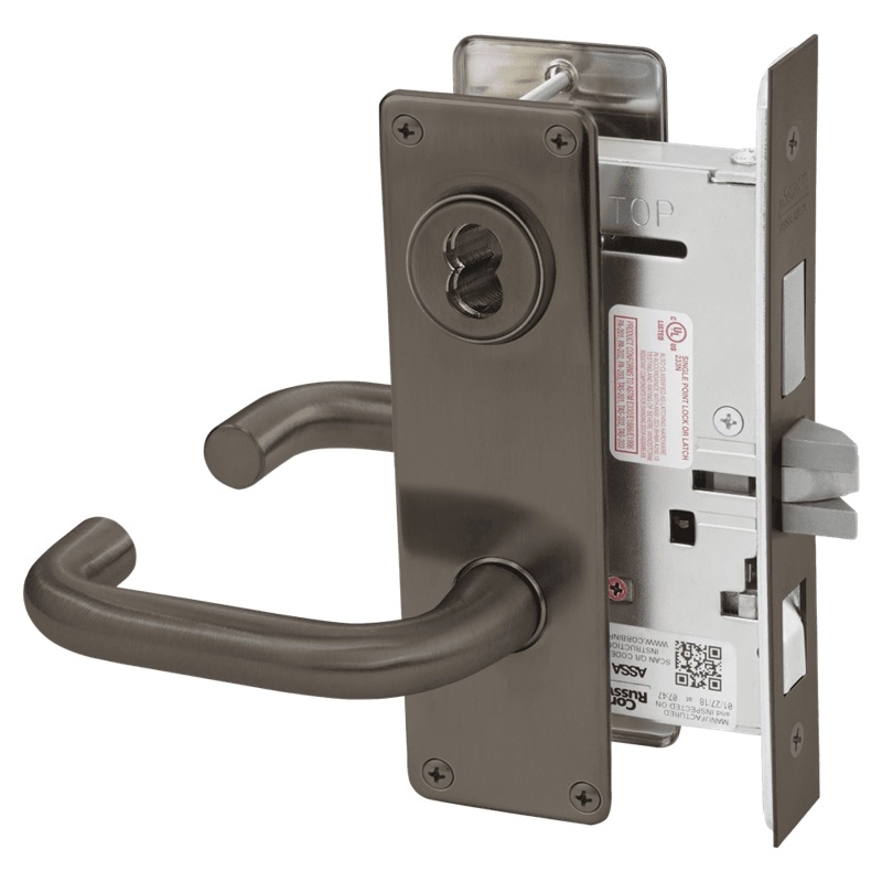 Picture of Corbin Russwin ML2048 LWN Entrance or Apartment Mortise Lock, LW Lever, N Escutcheon