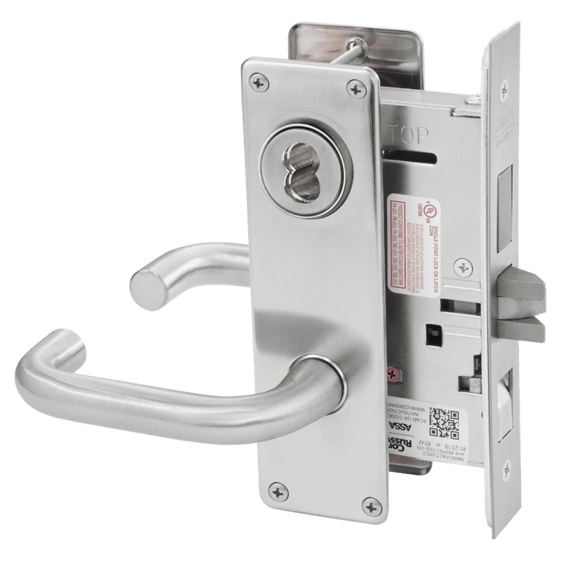 Picture of Corbin Russwin ML2048 LWN Entrance or Apartment Mortise Lock, LW Lever, N Escutcheon