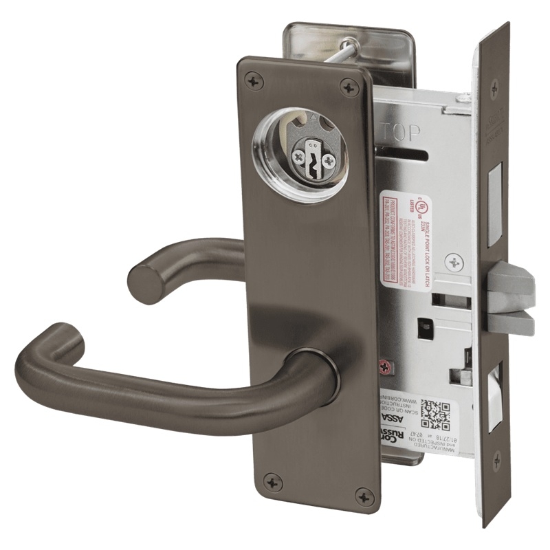 Picture of Corbin Russwin ML2048 LWN Entrance or Apartment Mortise Lock, LW Lever, N Escutcheon