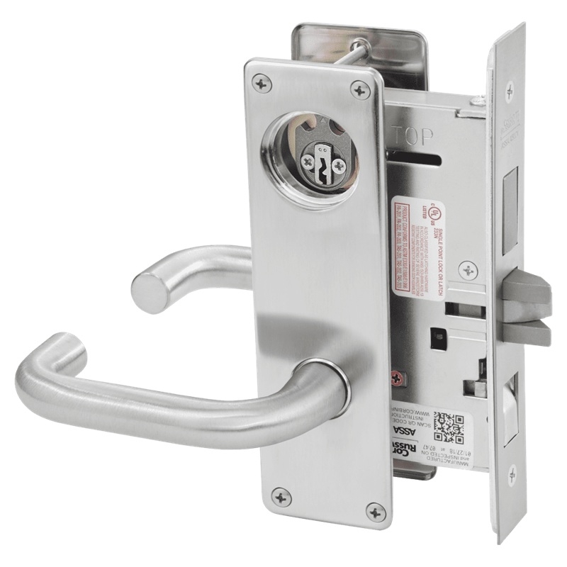 Picture of Corbin Russwin ML2048 LWN Entrance or Apartment Mortise Lock, LW Lever, N Escutcheon