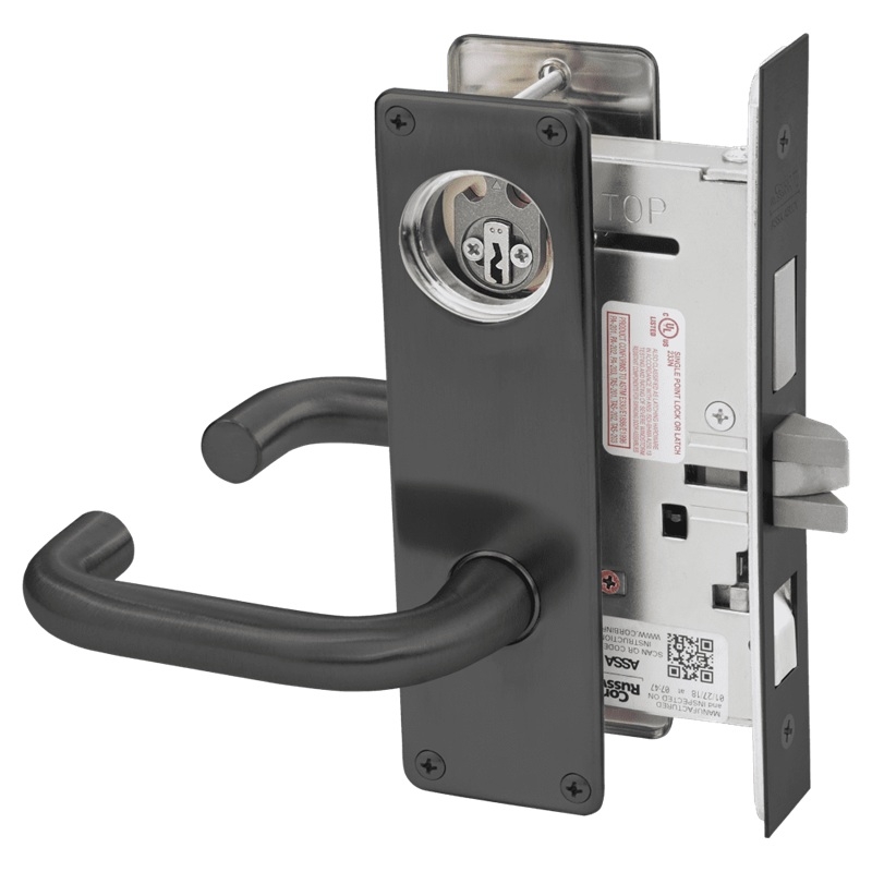 Picture of Corbin Russwin ML2048 LWN Entrance or Apartment Mortise Lock, LW Lever, N Escutcheon