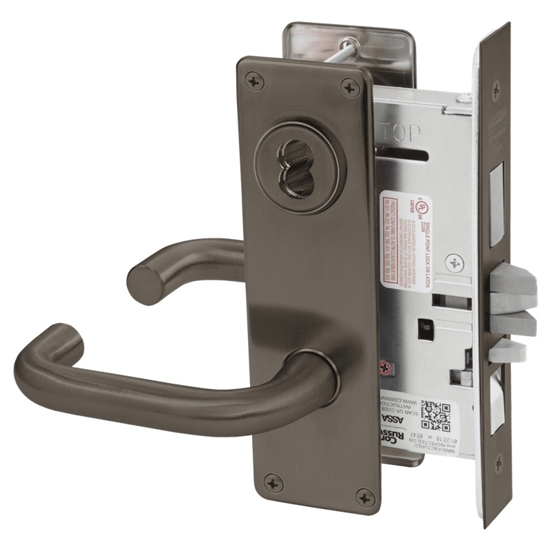 Picture of Corbin Russwin ML2067 LWN Apartment or Dormitory Mortise Lock, LW Lever, N Escutcheon