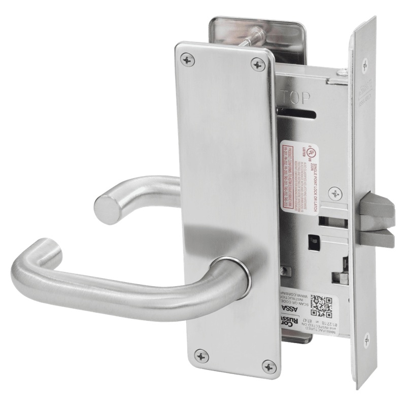Picture of Corbin Russwin ML2010 LSN Passage or Closet Mortise Lock, LS Lever, N Escutcheon