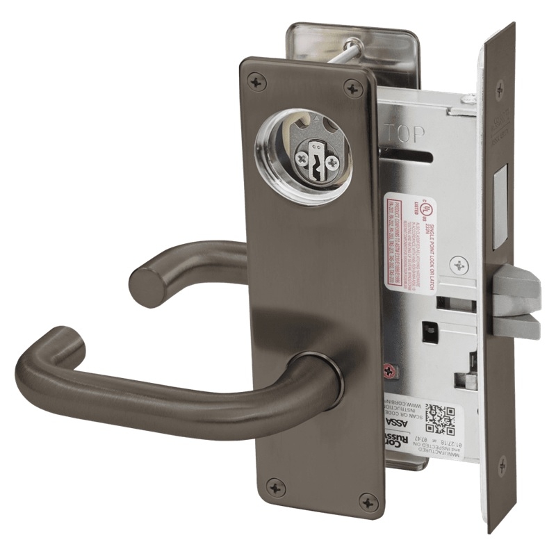 Picture of Corbin Russwin ML2024 LSN Entrance or Storeroom Mortise Lock, LS Lever, N Escutcheon
