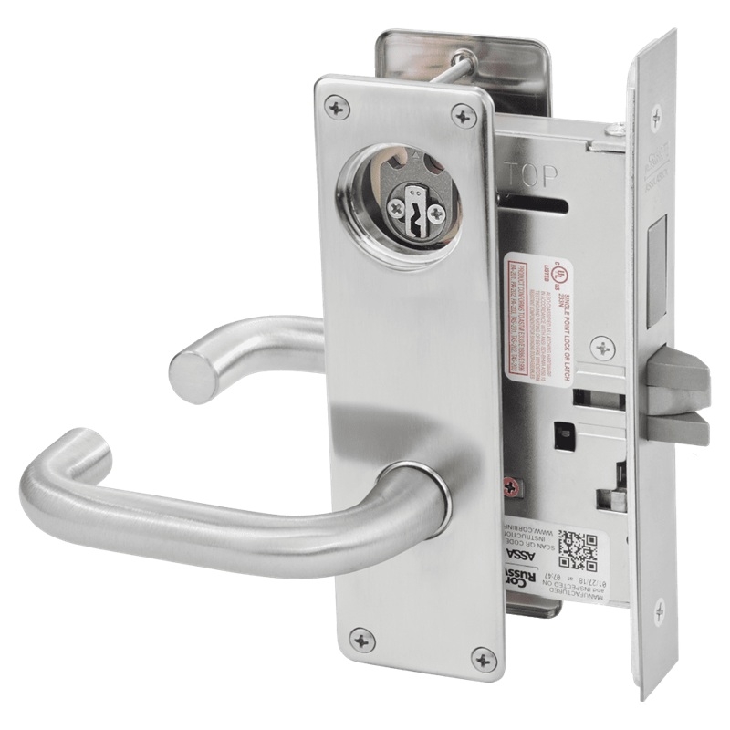 Picture of Corbin Russwin ML2024 LSN Entrance or Storeroom Mortise Lock, LS Lever, N Escutcheon