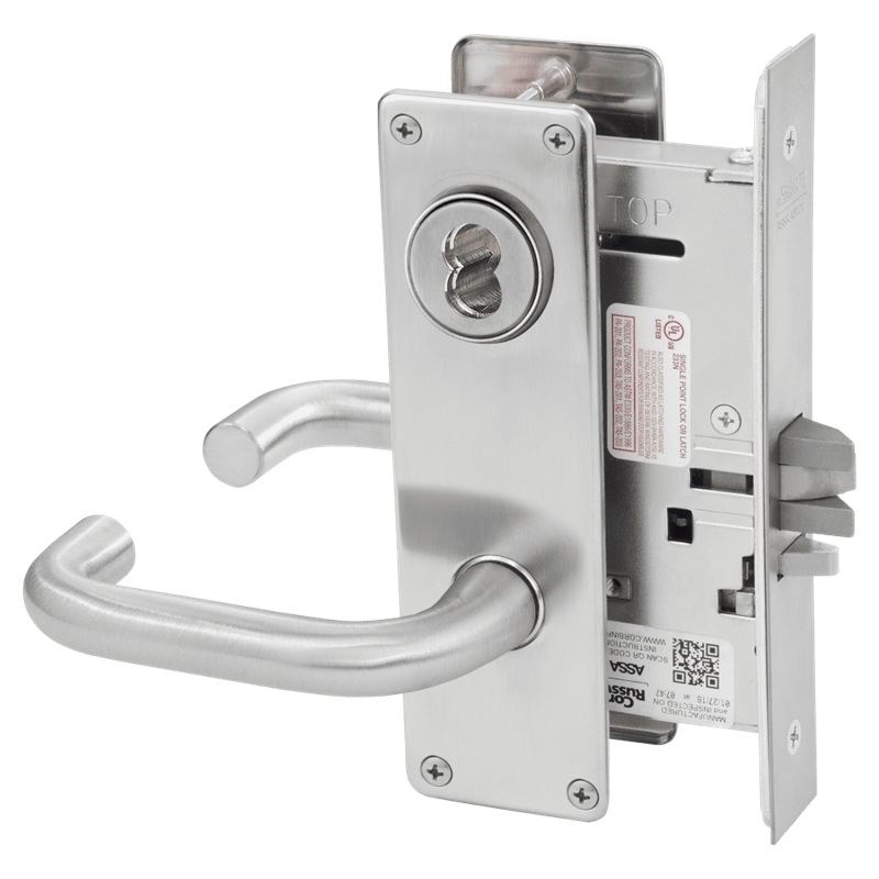 Picture of Corbin Russwin ML2042 LSN Entrance or Public Restroom Mortise Lock, LS Lever, N Escutcheon