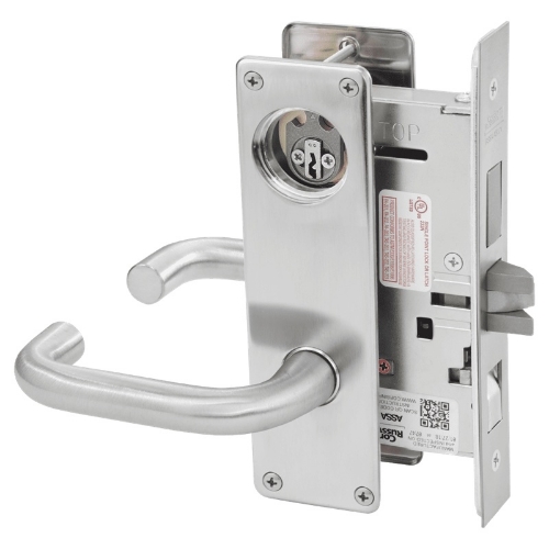 Picture of Corbin Russwin ML2048 LSN Entrance or Apartment Mortise Lock, LS Lever, N Escutcheon