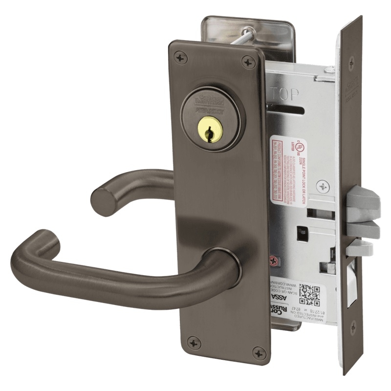 Picture of Corbin Russwin ML2051 LSN Entrance or Office Mortise Lock, LS Lever, N Escutcheon