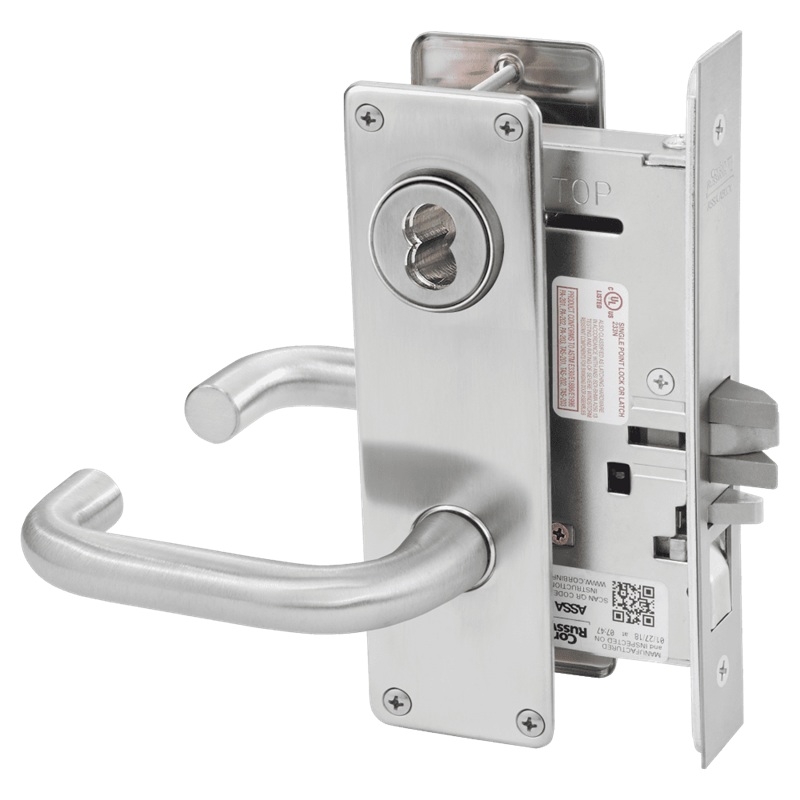 Picture of Corbin Russwin ML2051 LSN Entrance or Office Mortise Lock, LS Lever, N Escutcheon