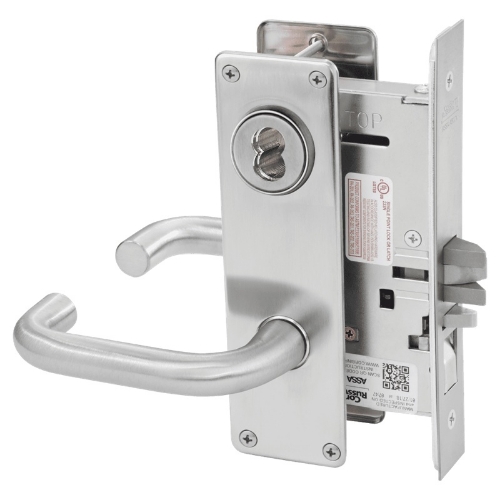 Picture of Corbin Russwin ML2051 LSN Entrance or Office Mortise Lock, LS Lever, N Escutcheon