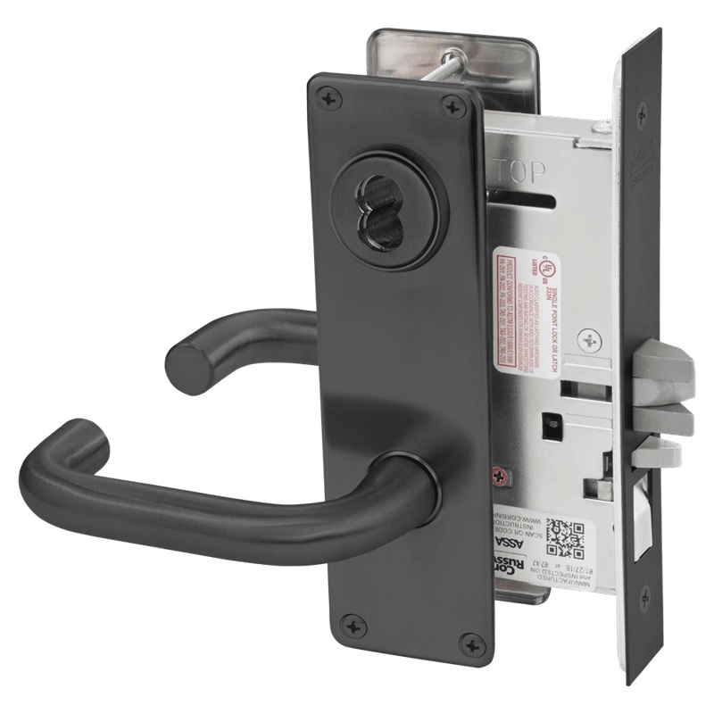 Picture of Corbin Russwin ML2051 LSN Entrance or Office Mortise Lock, LS Lever, N Escutcheon