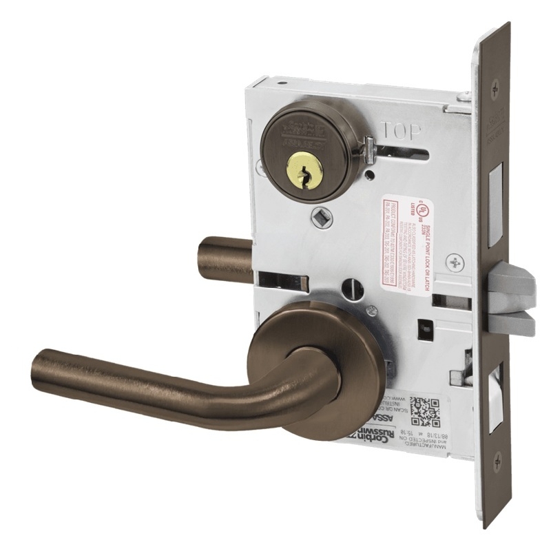 Picture of Corbin Russwin ML2048 RWA Entrance or Apartment Mortise Lock, RW Lever, A Rose